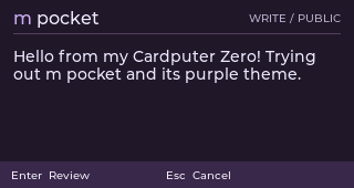 An unsent demo post in the dark theme
